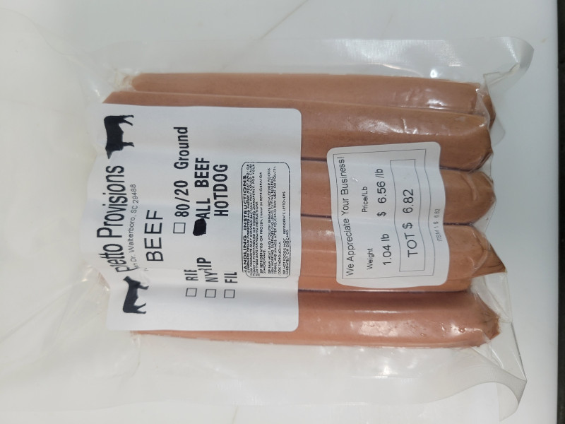 image of (PALMETTO Brand) All Beef Hot Dog