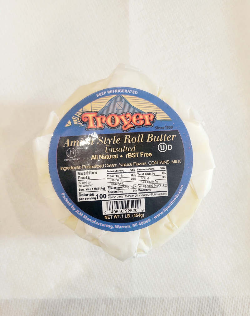 image of Amish Butter 1lb Roll (unsalted)